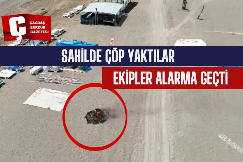  SAHİLDE YAKILAN ÇÖPLER JANDARMA VE İTFAİYEYİ ALARMA GEÇİRDİ