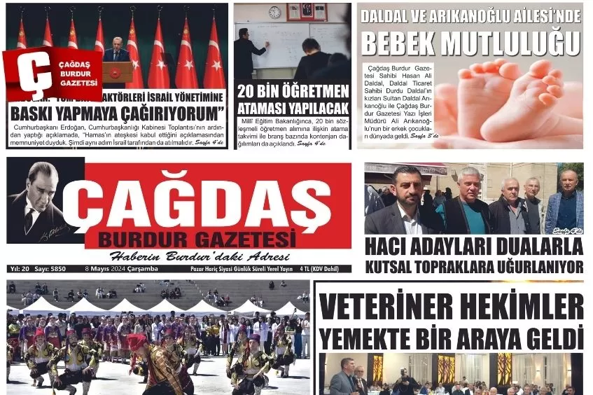 GAZETEMİZ 8 MAYIS 2024 TARİHLİ SAYISI 