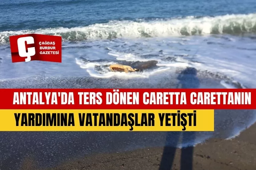 ANTALYA'DA TERS DÖNEN CARETTA CARETTANIN YARDIMINA VATANDAŞLAR YETİŞTİ