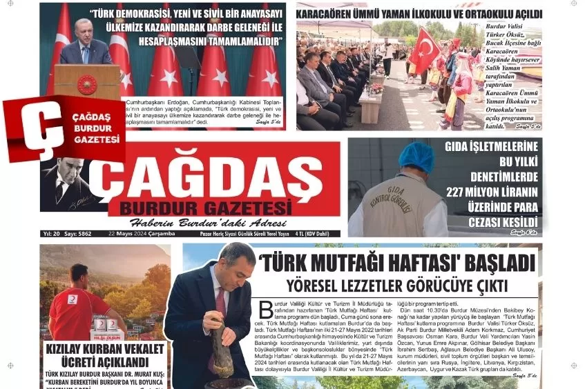 GAZETEMİZ 22 MAYIS 2024 TARİHLİ SAYISI