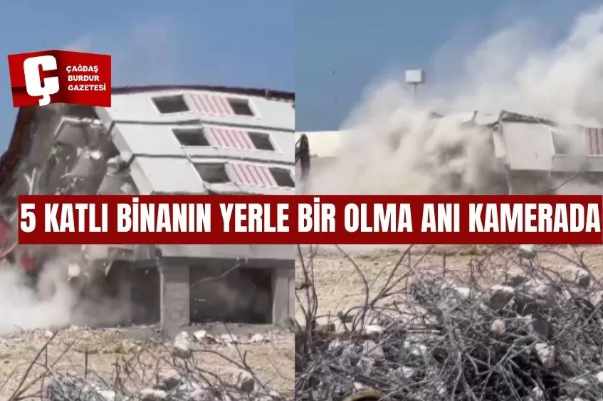 5 KATLI BİNANIN YERLE BİR OLMA ANI KAMERADA