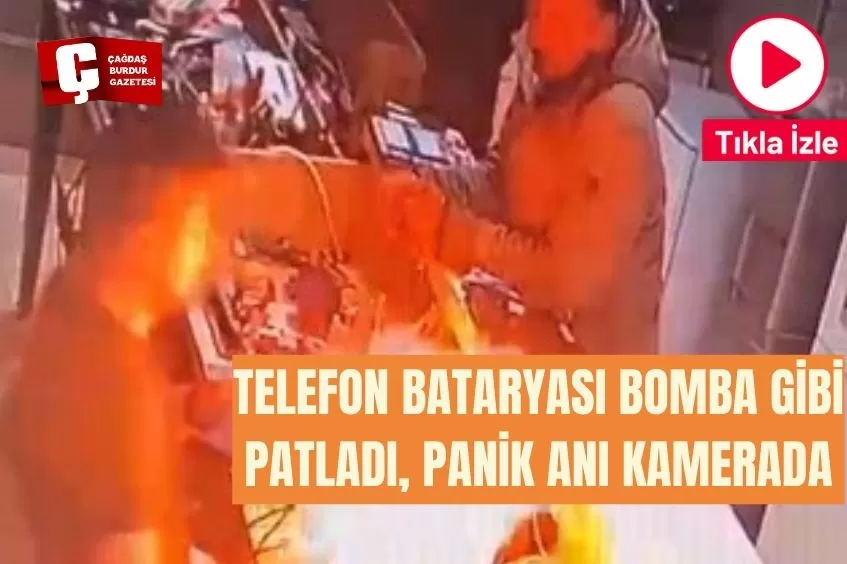TELEFON BATARYASI BOMBA GİBİ PATLADI! İŞTE O ANLAR...