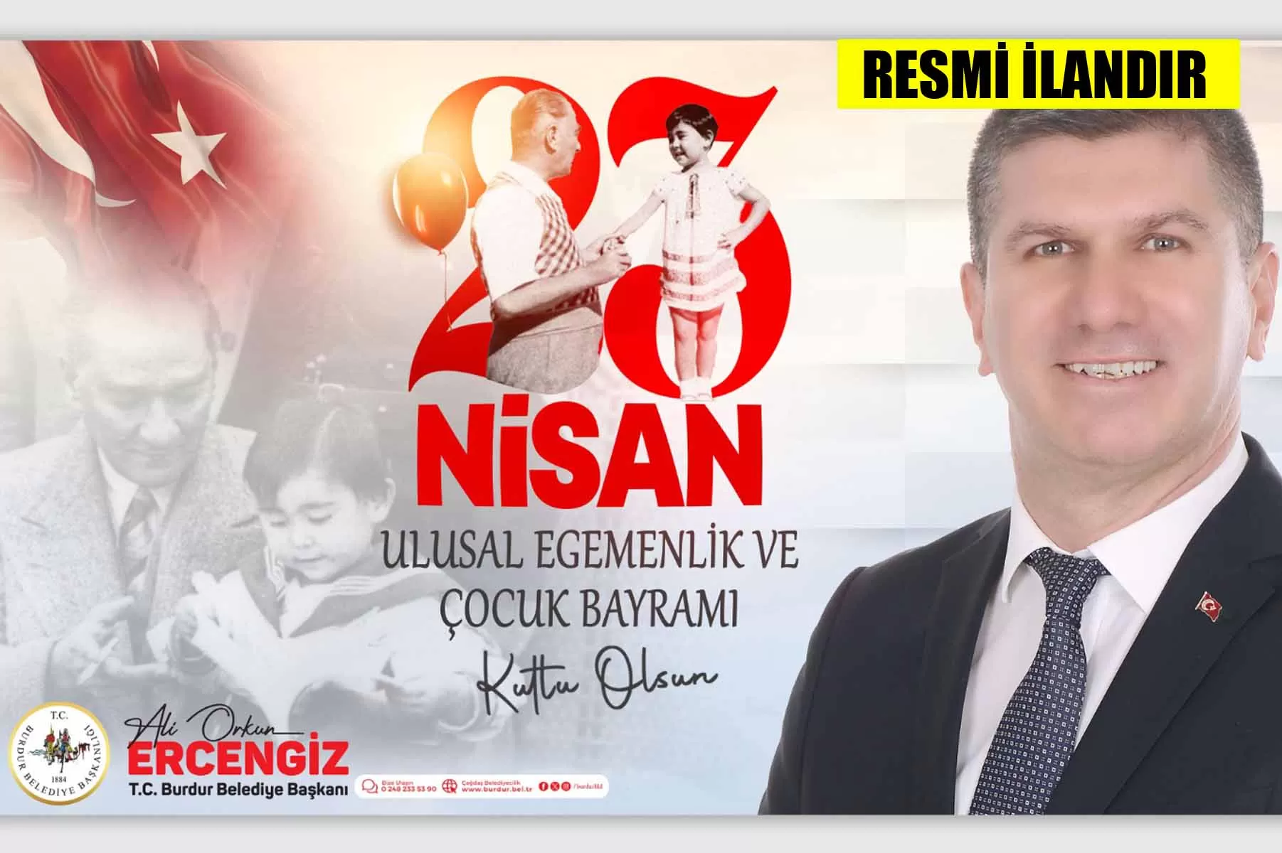 23 NİSAN ULUSAL EGEMENLİK VE ÇOCUK BAYRAMI İLANI