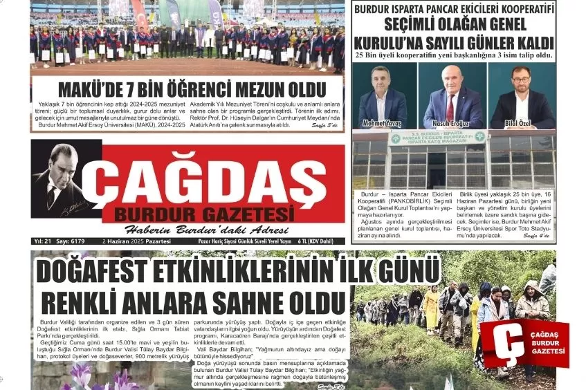 GAZETEMİZ 2 HAZİRAN 2025 TARİHLİ SAYISI