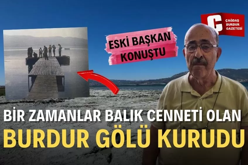 BURDUR GÖLÜ'NDE BALIK TUTMAYI HAYAL EDERKEN KURUYAN GÖLDE OTLAYAN KEÇİLERİ İZLİYOR