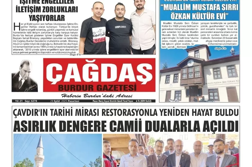 GAZETEMİZ 29 EYLÜL 2025 TARİHLİ SAYISI
