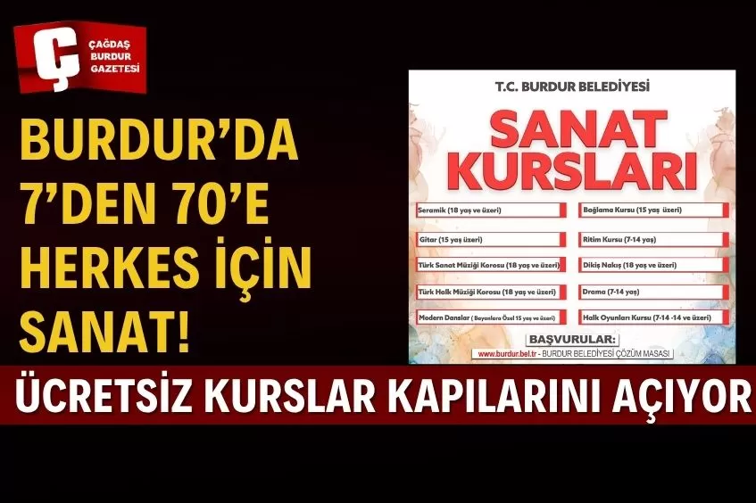 BURDUR BELEDİYESİ SANAT KURSLARI İÇİN KAYITLAR BAŞLADI