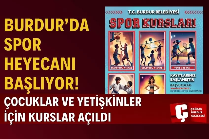 BURDUR BELEDİYESİ SPOR KURSLARI İÇİN KAYITLAR BAŞLADI