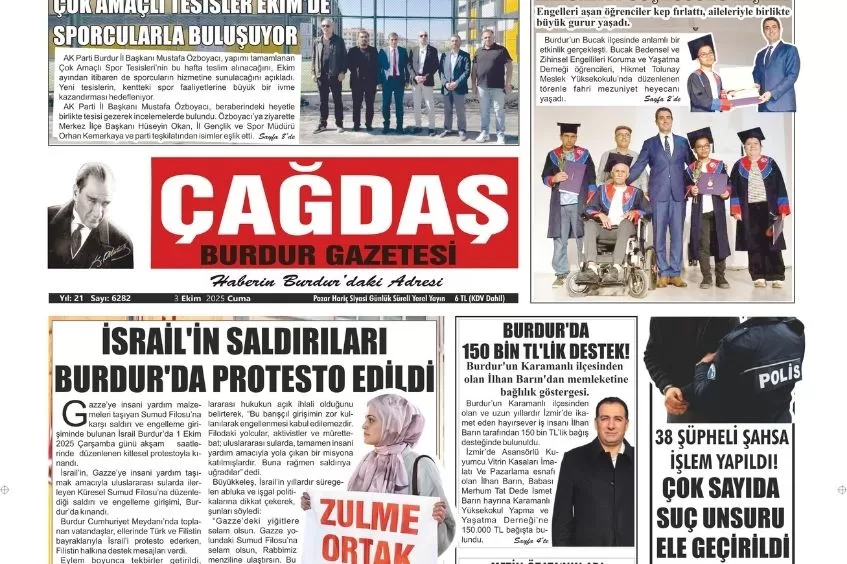 GAZETEMİZ 3 EKİM 2025 TARİHLİ SAYISI