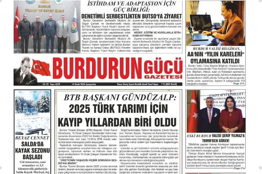 BURDURUN GÜCÜ 14 OCAK 2026 TARİHLİ SAYISI