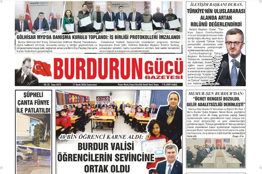 BURDURUN GÜCÜ 17 OCAK 2026 TARİHLİ SAYISI