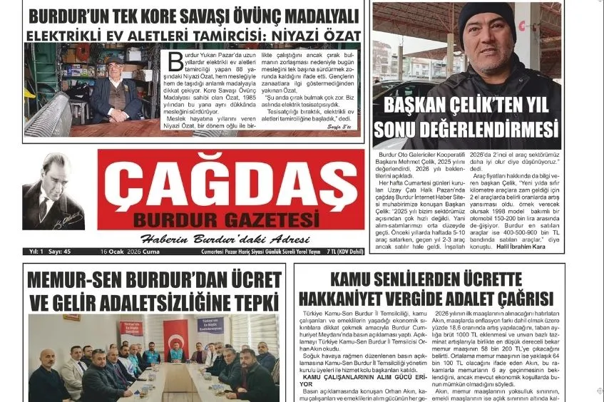 GAZETEMİZ 16 OCAK 2026 TARİHLİ SAYISI