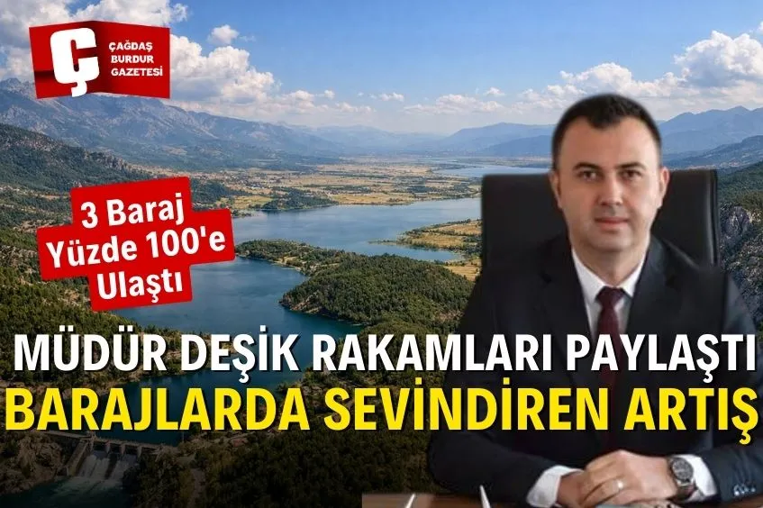 BURDUR’DA YAĞIŞLAR ARTTI, BARAJ VE GÖLLERDE SU SEVİYELERİ YÜKSELDİ