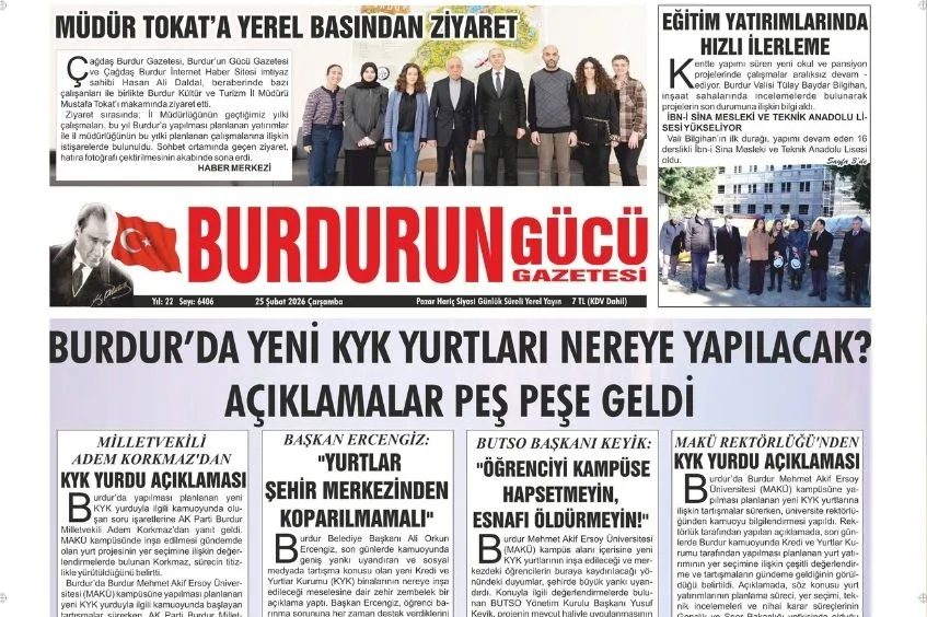 BURDURUN GÜCÜ 25 ŞUBAT 2026 TARİHLİ SAYISI