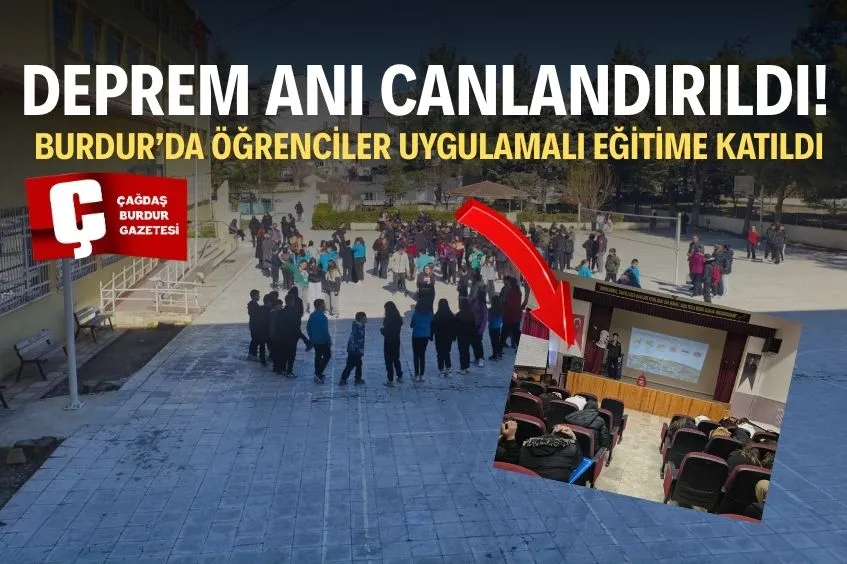 AFAD BURDUR’DAN ÖĞRENCİLERE AFET FARKINDALIK EĞİTİMİ VE DEPREM TATBİKATI