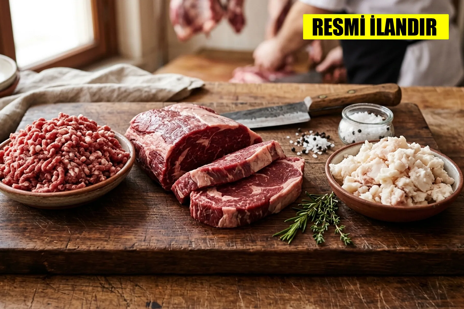 DANA KIYMA, DANA BEL ETİ VE DANA İÇ YAĞI ALINACAKTIR