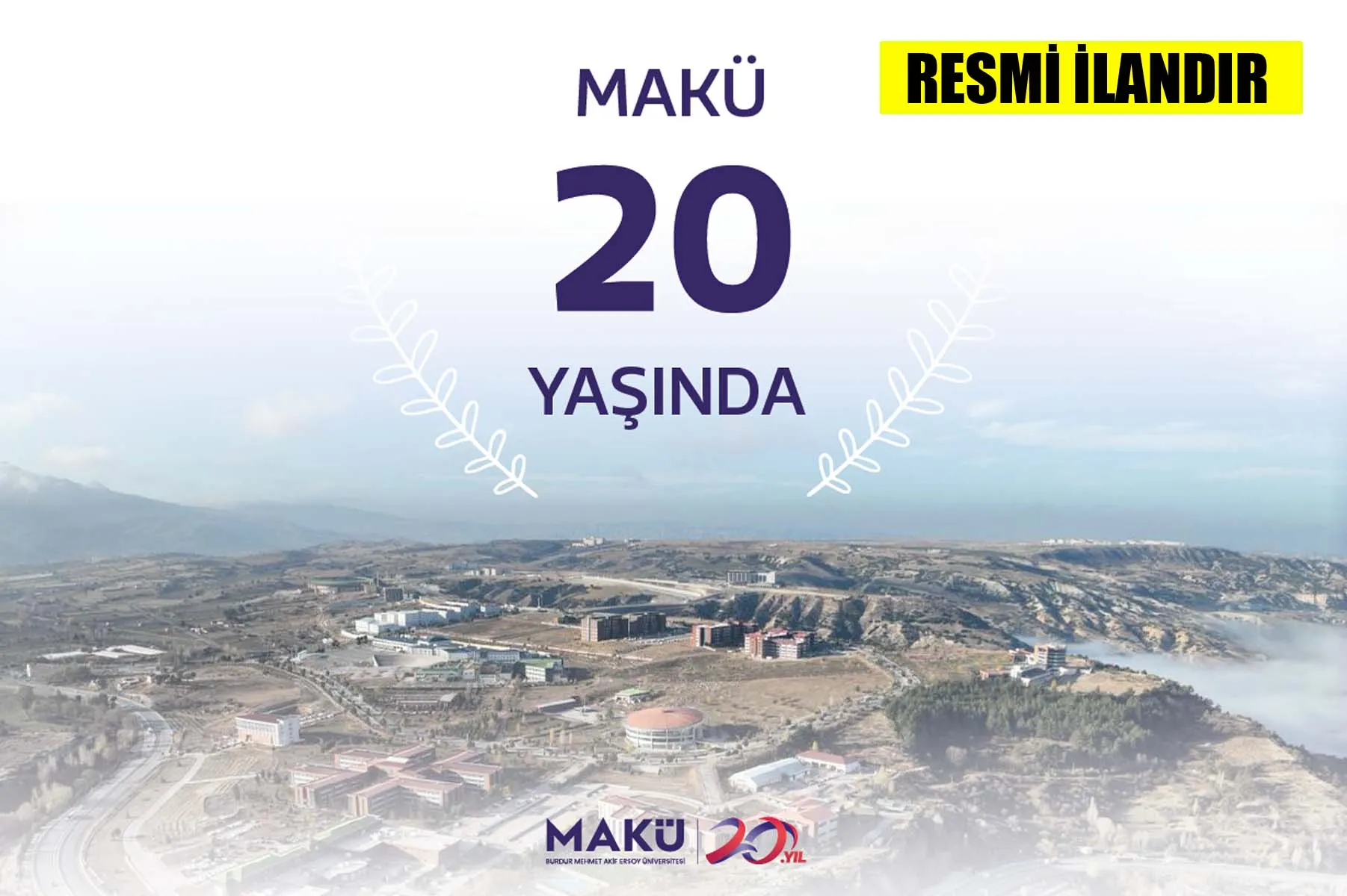 MAKÜ 20.YAŞINDA İLAN GÖRSELİ