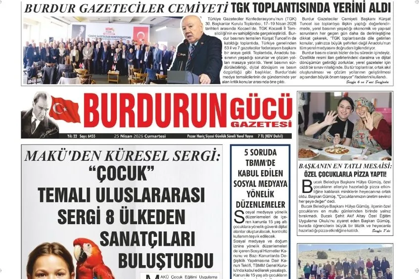 BURDURUN GÜCÜ 25 NİSAN 2026 TARİHLİ SAYISI