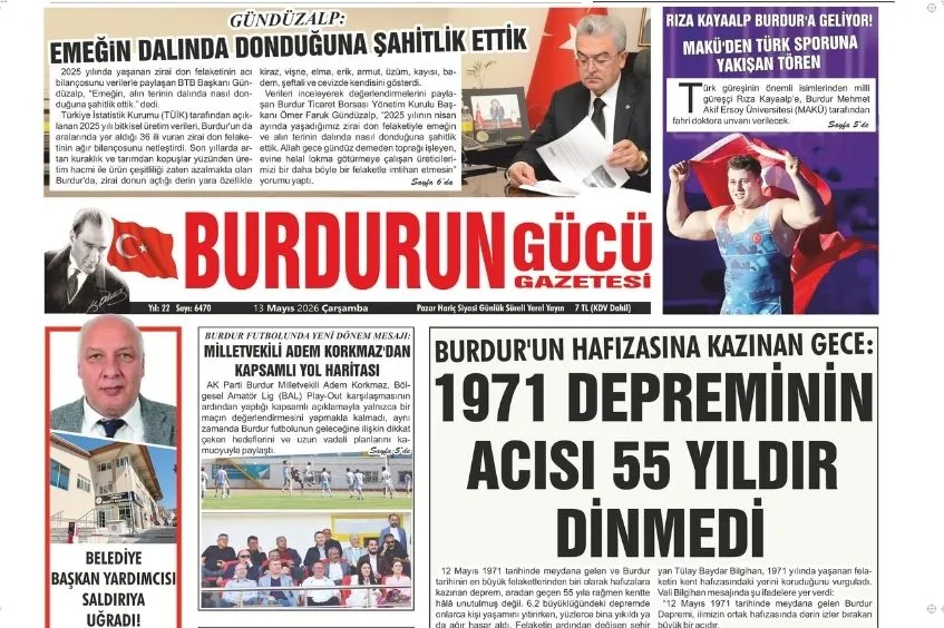 BURDURUN GÜCÜ 13 MAYIS 2026 TARİHLİ SAYISI
