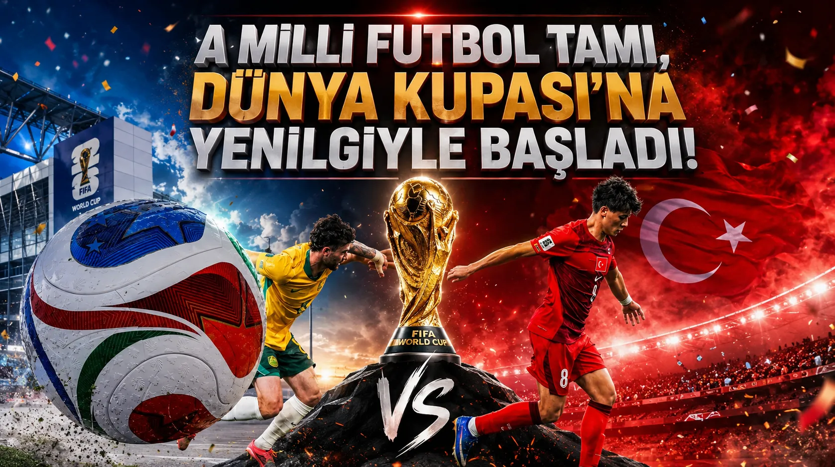 A MİLLİ FUTBOL TAKIMI, DÜNYA KUPASI'NA YENİLGİYLE BAŞLADI