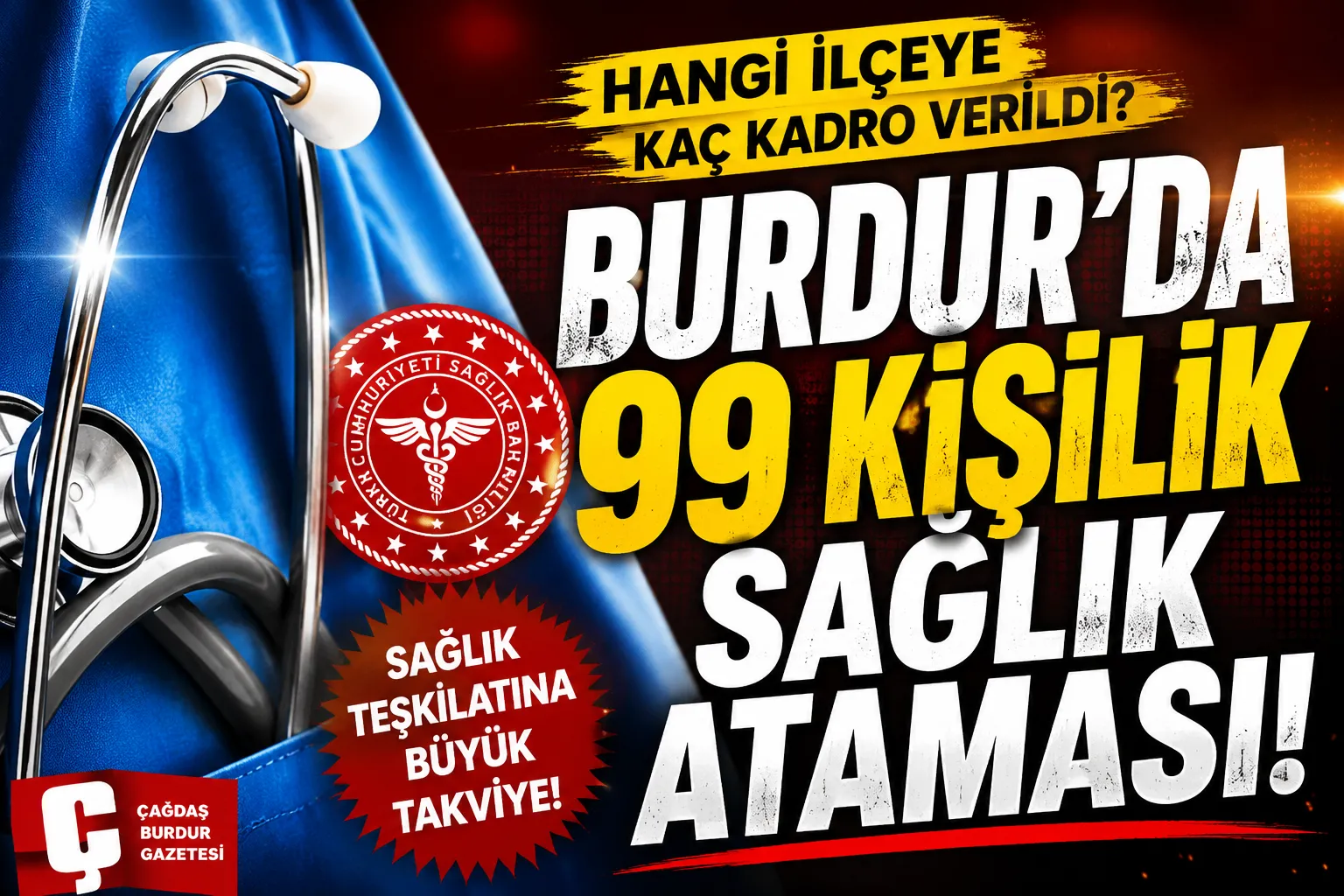     HANGİ İLÇEYE KAÇ KADRO VERİLDİ? BURDUR’DA 99 KİŞİLİK SAĞLIK ATAMASI