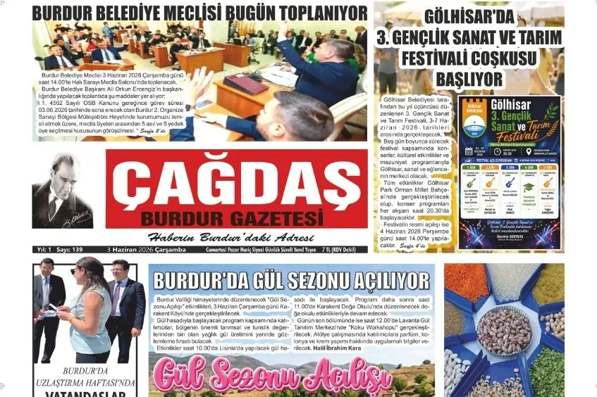 GAZETEMİZ 3 HAZİRAN 2026 TARİHLİ SAYISI