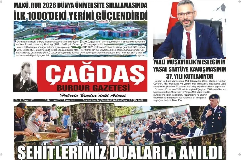 GAZETEMİZ 15 HAZİRAN 2026 TARİHLİ SAYISI