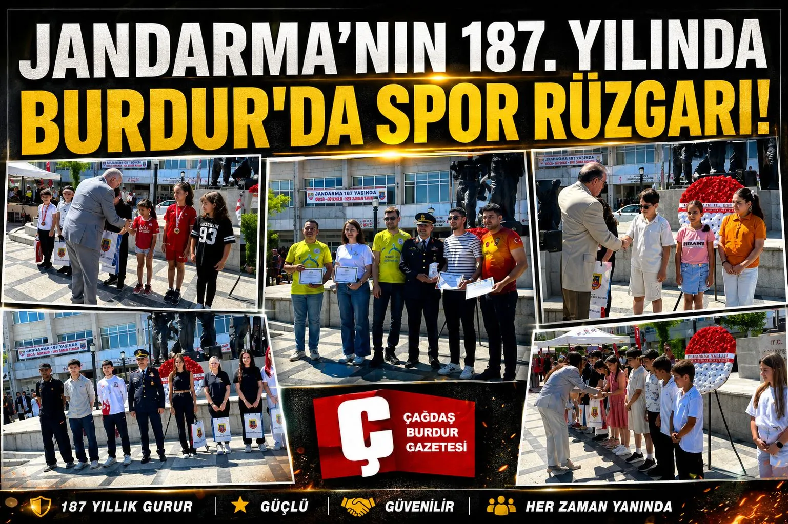 BURDUR'DA JANDARMA’NIN 187. YILINA SPOR RÜZGARI ESTİ