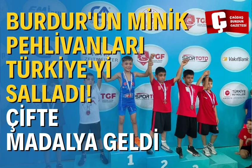 BURDUR’DA MİNİK GÜREŞÇİLERDEN BÜYÜK BAŞARI