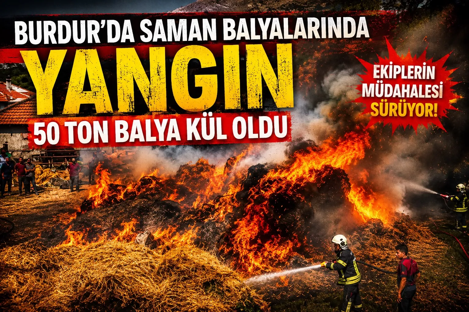 BURDUR’DA SAMAN BALYALARINDA YANGIN: 50 TON BALYA KÜL OLDU