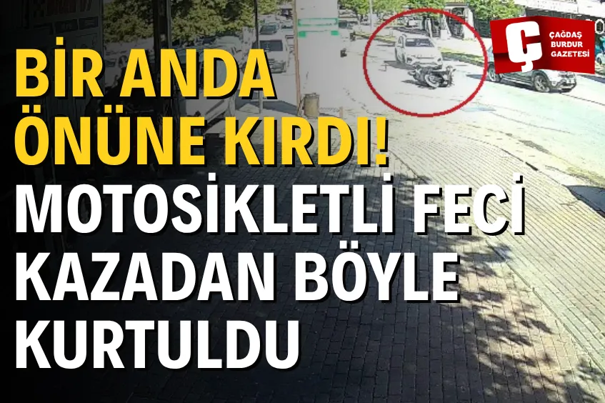 OTOMOBİLLE ÇARPIŞTI, MOTOSİKLETİYLE BİRLİKTE METRELERCE SÜRÜKLENDİ