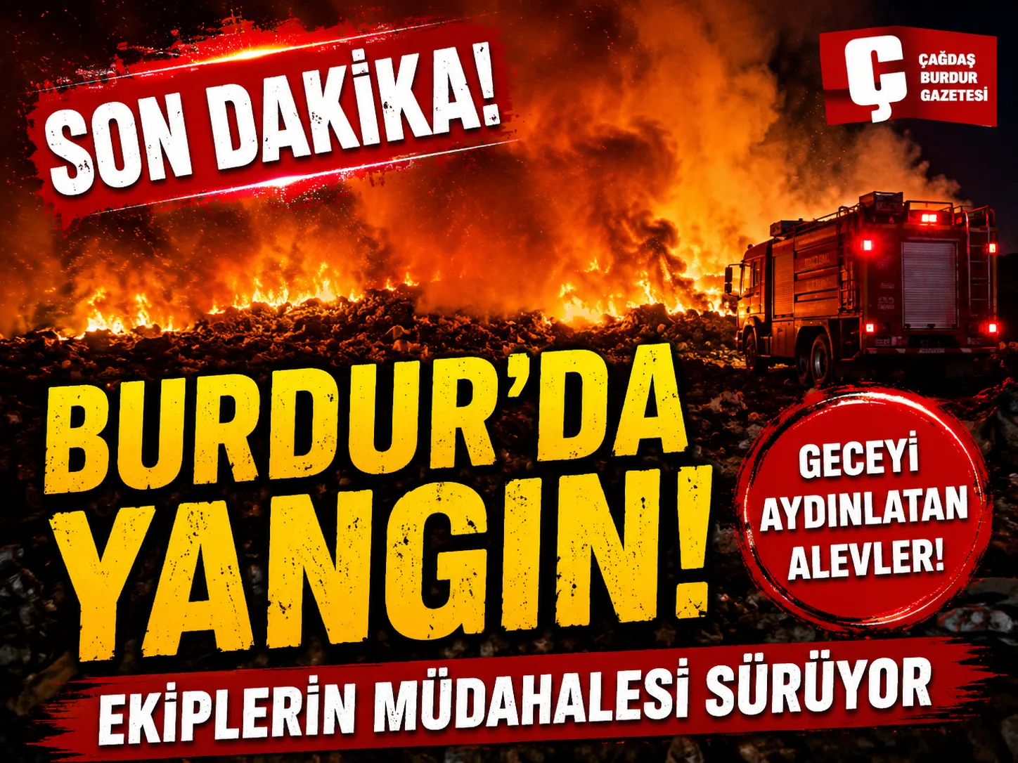 SON DAKİKA! BURDUR’DA ÇÖPLÜK YANGINI