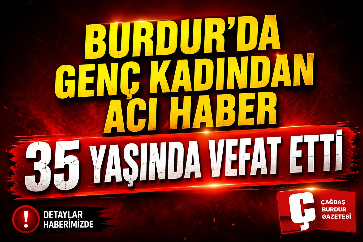 BURDUR’DA 35 YAŞINDAKİ KADIN VEFAT ETTİ
