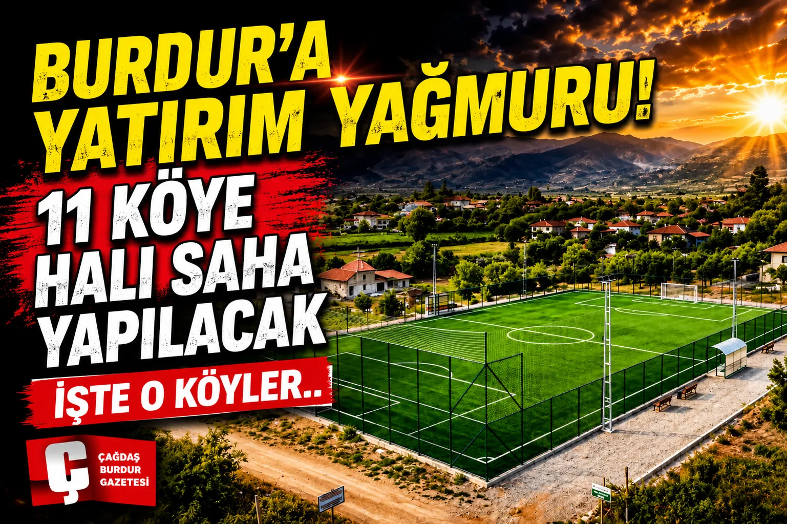 BURDUR’DA KÖYLERE VE BELDELERE SPOR YATIRIMI: 11 YENİ HALI SAHA YAPILACAK