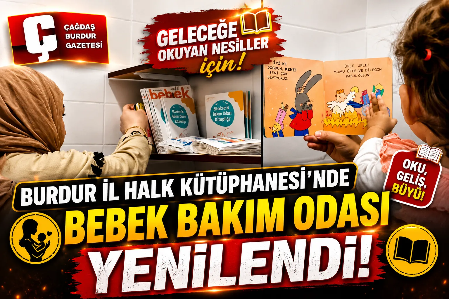 BURDUR İL HALK KÜTÜPHANESİ’NDE BEBEK BAKIM ODASI YENİLENDİ